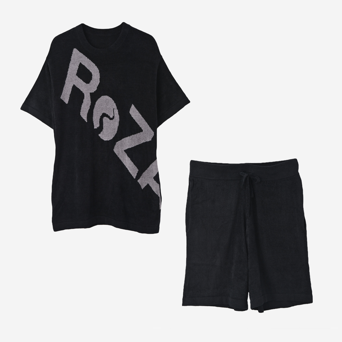 【ReZARD】SETUP Towel fabric Room Wear Big Logo（Half pants）(Black)